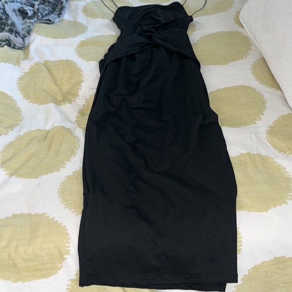 NEW Black Essnce Twist Backless Split Thigh Cami Dress - Picture 7 of 9